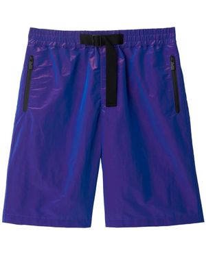 Burberry Equestrian Knight Embroidered Shorts - Blue