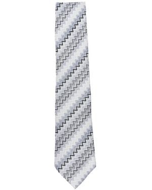 Missoni Cravate À Motif Zigzag - White