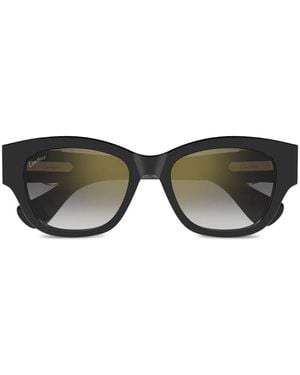 Cartier Eckige Sonnenbrille Mit Logo - Schwarz