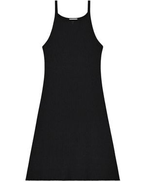Courreges Ribbed-Knit A-Line Dress - Black