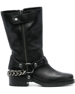 Zadig & Voltaire Igata Leather Biker Boots - Black