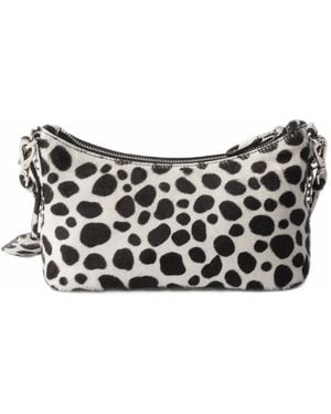 Prada Bolso Mini Estampado De Piel De Becerro - Negro