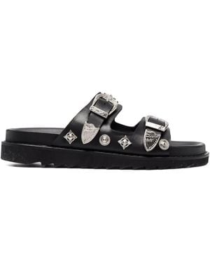 Toga Virilis Buckle Strap Sandals - Black