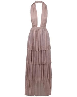 L'idée Nammos Pleated Tiered Maxi Dress - Purple