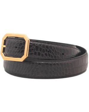 Nili Lotan Octagonal Buckle Belt - Grey