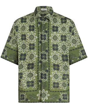 Etro Boxy Silk Shirt For - Green