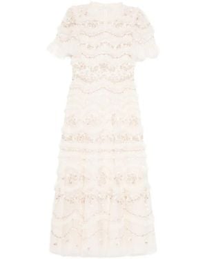 Needle & Thread Marina Ruffled Embellished Dress - White