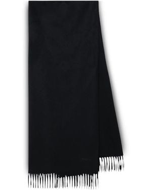 Max Mara Schal Mit Fransen Und Logo-Stickerei - Schwarz