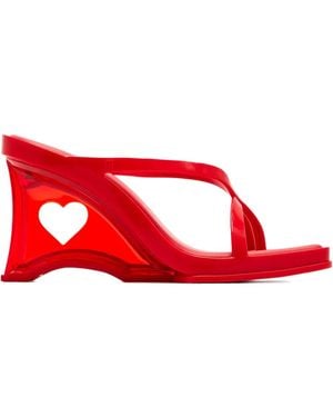 Melissa 90Mm Glass Heel Heart-Detail Sandals - Red