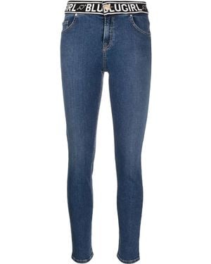 Blugirl Blumarine Skinny-Jeans Mit Logo - Blau