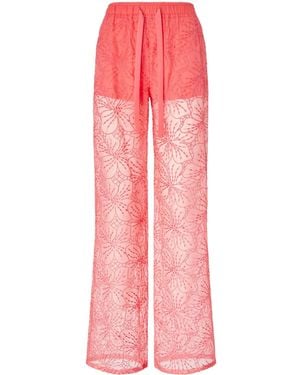 Genny Embroidery Trousers - Pink