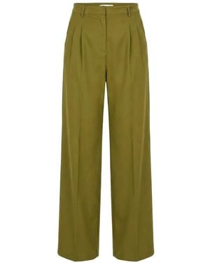 Benetton Pantalones Rectos Con Pinzas - Verde