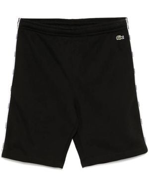 Lacoste Logo Trim Cotton Fleece Shorts - ブラック