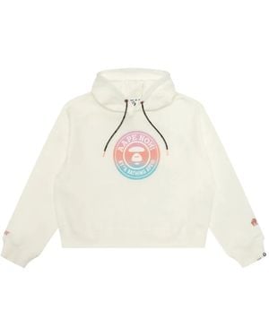 A Bathing Ape Logo-Print Hoodie - White