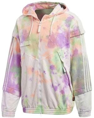 adidas X Pharrell Williams Hu Holi Tie-Dye Windbreaker Jacket - Pink