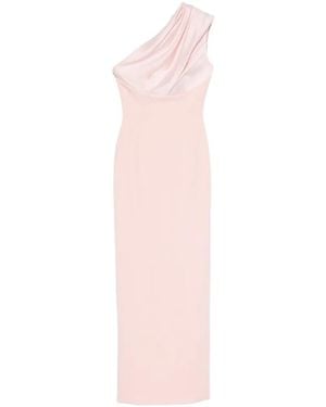 Solace London Robe Longue Drapée À Une Épaule - Pink
