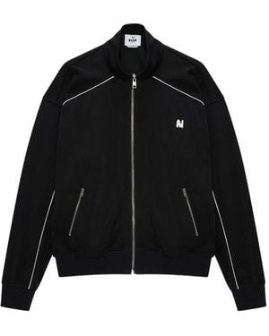 MSGM Zip-Up Sweatshirt - Black