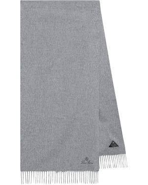 Loro Piana Flanellen Sjaal Met Franje - Grijs