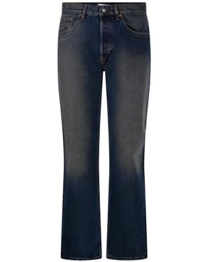 Golden Goose Faded Straight-Leg Jeans - Blue