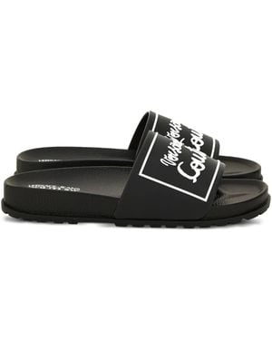 Versace Jeans Couture ロゴプレート サンダル - ブラック