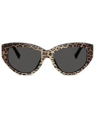 Dolce & Gabbana Leopard-Print Cat-Eye Sunglasses - Gray