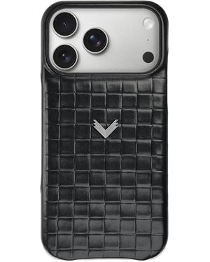 Velante Iphone 17 Pro Max Woven-leather Phone Case - Black