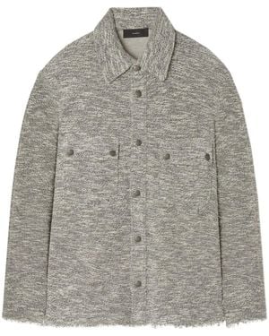 Alanui Raw-Edge Mélange Cotton Overshirt - Grey