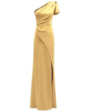Gemy Maalouf One-Shoulder Draped Gown - Metallic