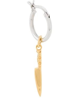 True Rocks Two-Tone Knife Hoop Earring - White
