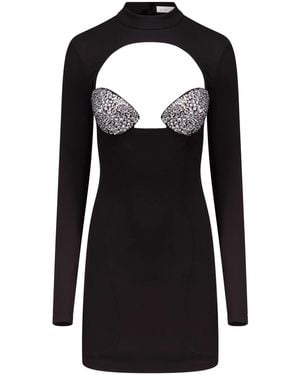 Area Crystal-Embellished Dress - Black