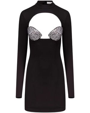 Area Crystal-Embellished Dress - Black