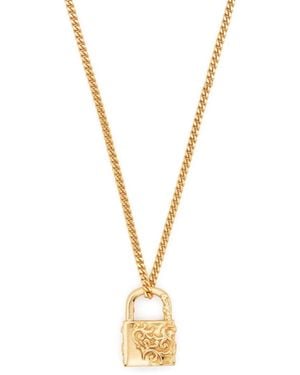 Emanuele Bicocchi Arabesque Padlock Pendant Necklace - Metallic