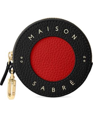 Maison De Sabre Zip Hardware Leather Coin Purse - Red
