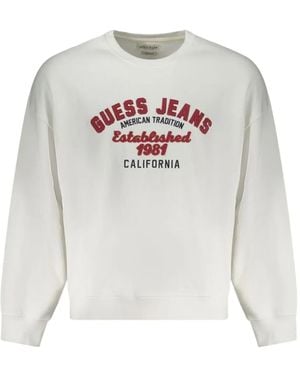 Guess Bestickter Pullover Mit Logo-Print - Weiß