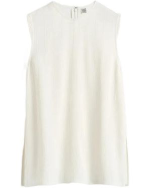 TOTEME Ribbed Side-Slit Blouse - White