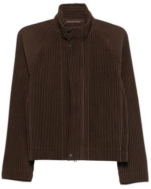 Homme Plissé Issey Miyake Pleated Cardigan - Brown