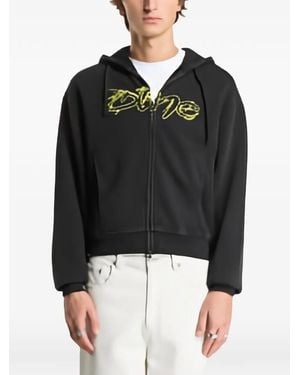 Dime Distressed Terry Hoodie - Black