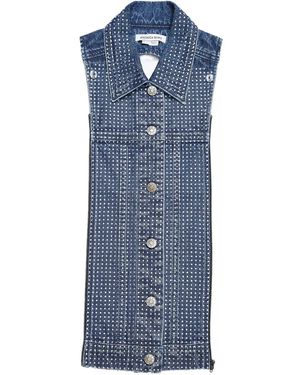 Veronica Beard Buttoned Embellished Tie - Blue