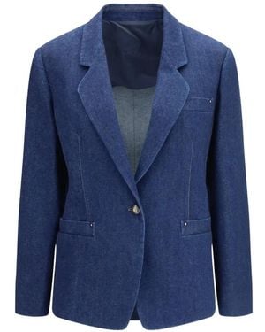 Giorgio Armani Single-Breasted Denim Blazer - Blue