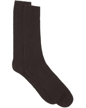 Lanvin Ribbed-Knit Socks - Black
