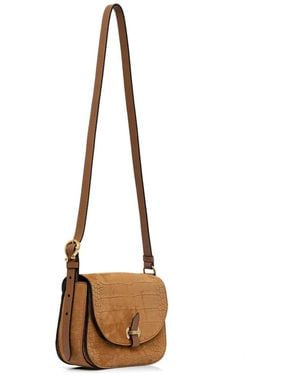 Pollini Fence Croc-Effect Cross Body Bag - Natural