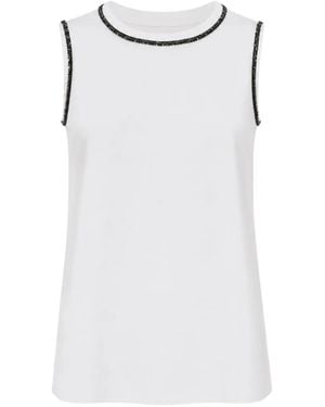 Max Mara Bead-Embellished Vest Top - White