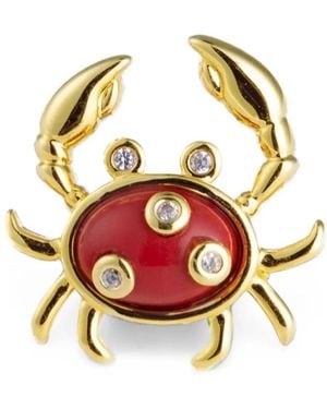 Eshvi Coral Crab Stud Earrings - Metallic
