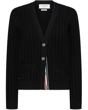 Thom Browne Cable-knit Cardigan - Black