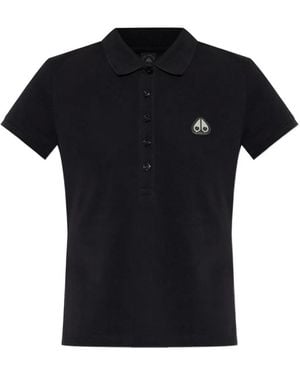 Moose Knuckles Logo-Patch Piqué Polo Shirt - Black