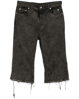 Rick Owens Raw-Cut Cropped Jeans - Grey