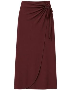 Max Mara Wrap-Style Gathered Skirt - Purple