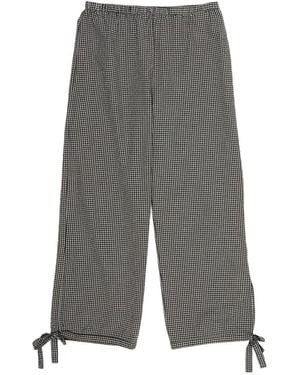 Bimba Y Lola Gingham-Pattern Cuff-Tie Trousers - Grey