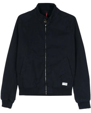 Fay Logo-Patch Ripstop Jacket - Blue
