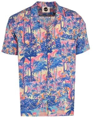 Boardies Chemise Havana À Imprimé Palmier - Blue